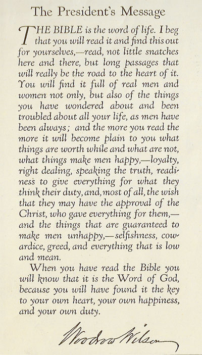 Woodrow Wilson message